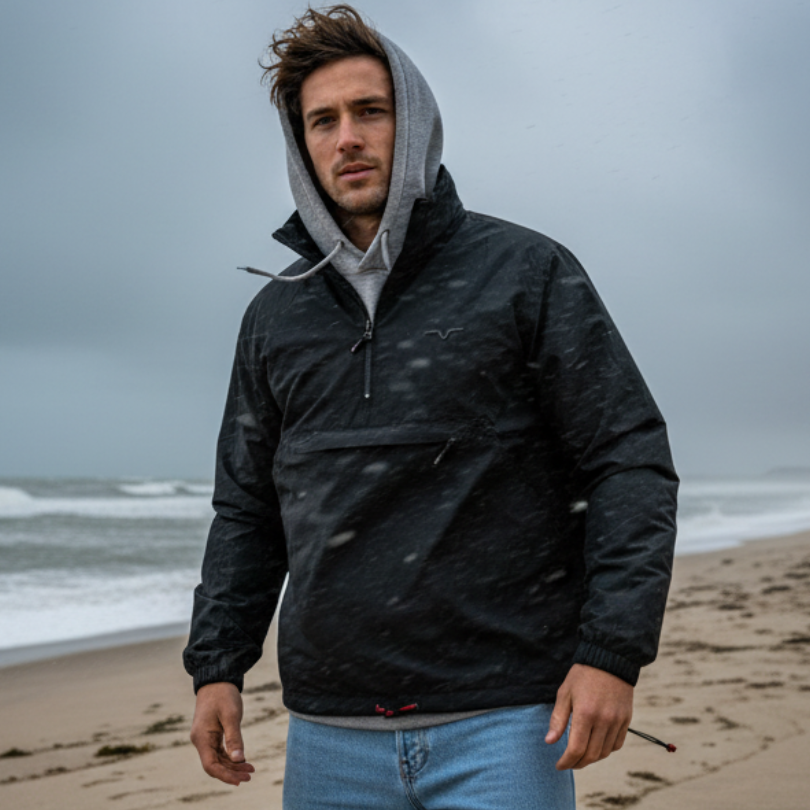 Antivento Nero con Tasca