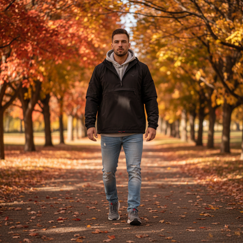 Antivento Nero con Tasca